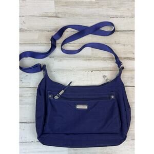 Baggallini Uptown Crossbody Bag Blue Nylon Lightweight Travel Purse Organizer